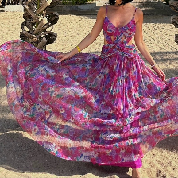 Cut out floor length, maxi gown - Picture 1 of 2